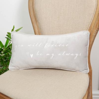 Dunelm Amore You Will Forever Be My Always Rectangular Cushion Warm Grey
