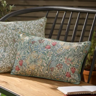Dunelm Morris & Co. Golden Lily Outdoor Rectangle Cushion