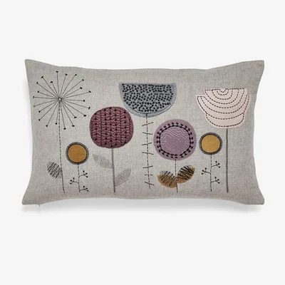 Dunelm Elements Dandelion Applique Cushion Natural