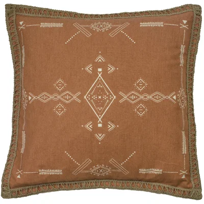 Dunelm Mini Inka Cushion Terracotta