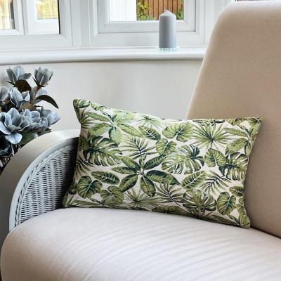 Dunelm Daro Tapestry Palmer Green Rectangular Cushion