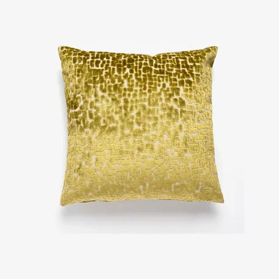 Dunelm Cut Velvet Cushion Chartreuse