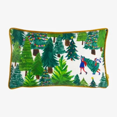 Dunelm Christmas Together Tree Day Cushion MultiColoured