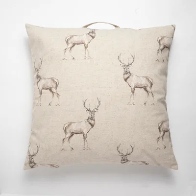 Dunelm Stag Repeat Floor Cushion Natural