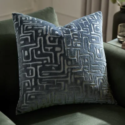 Dunelm Hoem Soren Geometric Velvet Square Cushion