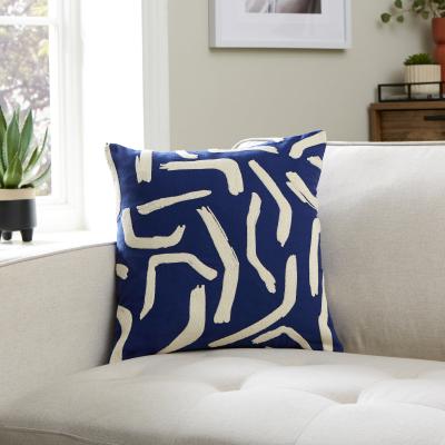 Dunelm Elements Wiggle Cushion Classic Blue