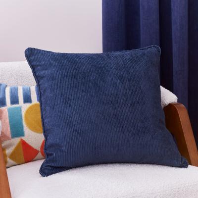 Dunelm Elements Cord Cushion Navy (Blue)