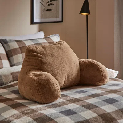 Dunelm Lenon Faux Fur Cuddle Cushion Pebble
