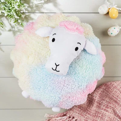 Dunelm Rainbow Sheep Character Cushion MultiColoured