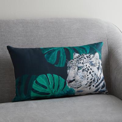 Dunelm Snow Leopard Jungle Cushion MultiColoured