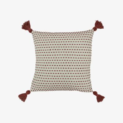 Dunelm Ezra Red Clay Cushion Red and White