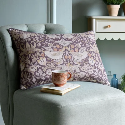 Dunelm William Morris At Home Strawberry Thief Piped Cushion