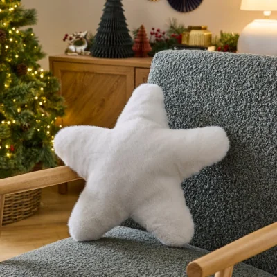 Dunelm Faux Fur Star Shaped Cushion