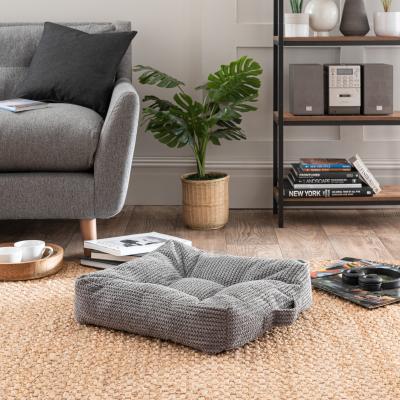 Dunelm Jenson Stitched Floor Cushion Charcoal Charcoal