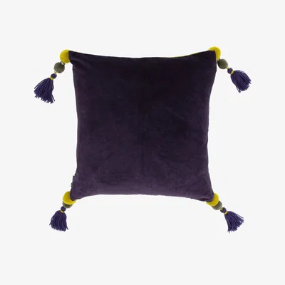Dunelm Paoletti Poonam Damson Velvet Cushion Damson (Purple)