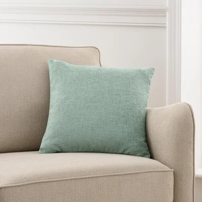 Dunelm Chenille Cushion Green