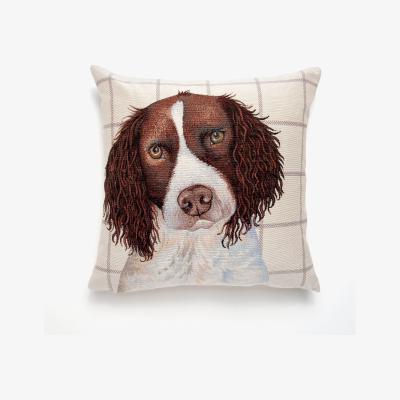 Dunelm Springer Spaniel Tapestry Cushion Natural