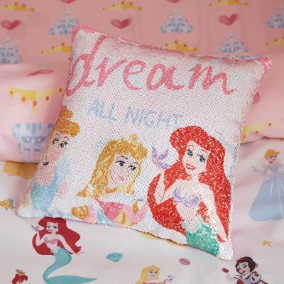 Dunelm Disney Princess Sequin Cushion Pink
