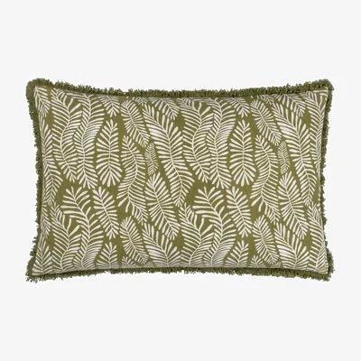 Dunelm Hoem Frond Rectangular Cushion Olive