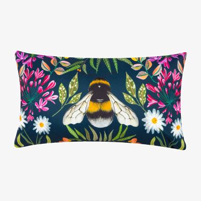 Dunelm Wylder Nature House Of Bloom Zinnia Bee Outdoor Boudoir Cushion Navy