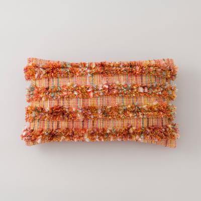 Dunelm Ava Tufted Stripe Cushion Orange
