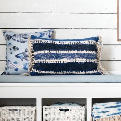 Dunelm Cairns Cotton Rectangle Cushion Cairns Cobalt