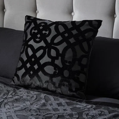 Dunelm Catherine Lansfield Lattice Cut Velvet Square Cushion