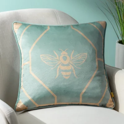 Dunelm Furn Bee Deco Polyester Square Cushion