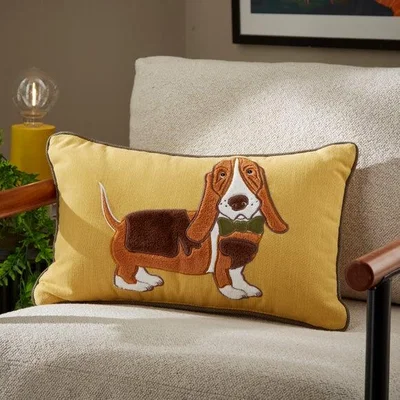 Dunelm Humphrey the Basset Hound Rectangular Cushion