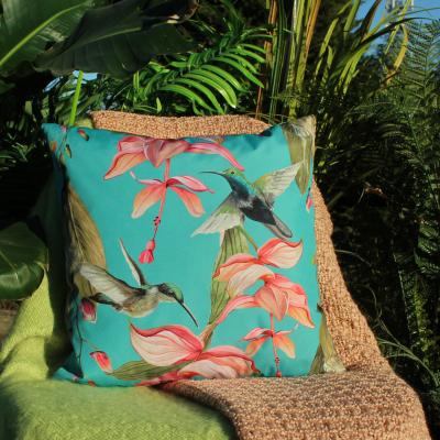 Dunelm Evans Lichfield Hummingbirds Outdoor Cushion Blue