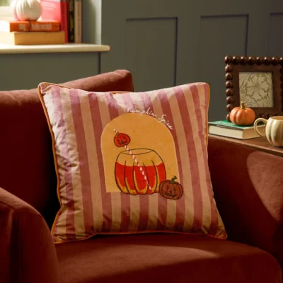 Dunelm Furn. Pumpkin Spice Square Cushion