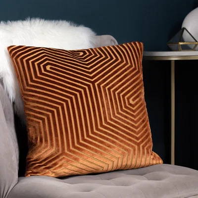 Dunelm Evoke Velvet Cushion Brick