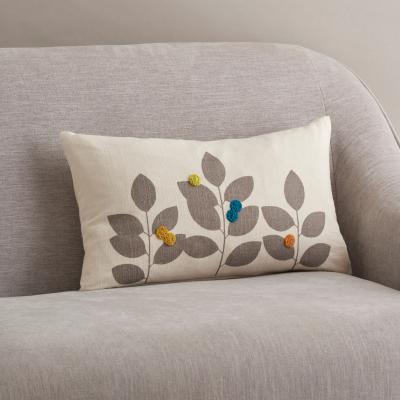 Dunelm Elements Stem Tufted Cushion Grey