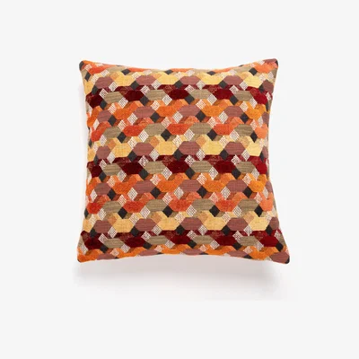 Dunelm Jacquard Geo Cushion Cover Terracotta