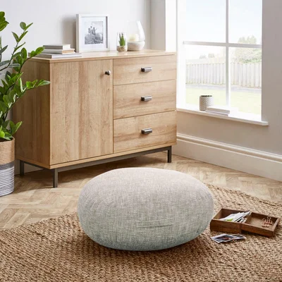 Dunelm Boucle Duck Egg Floor Cushion Blue