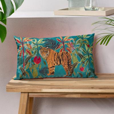 Dunelm furn. Tiger Orange Outdoor Cushion Orange/Green