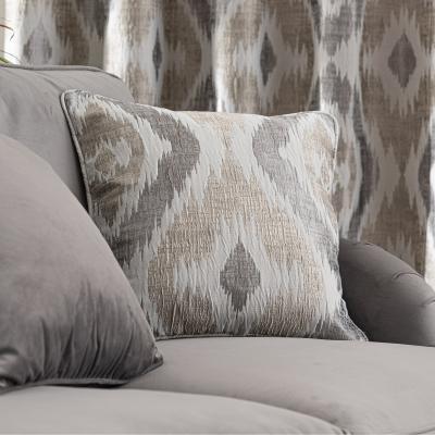 Dunelm Ikat Jacquard Cushion Brown/Grey/White