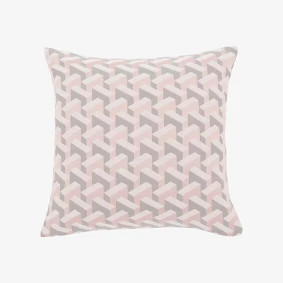 Dunelm Geometric Pink Jacquard Cushion Cover Pink