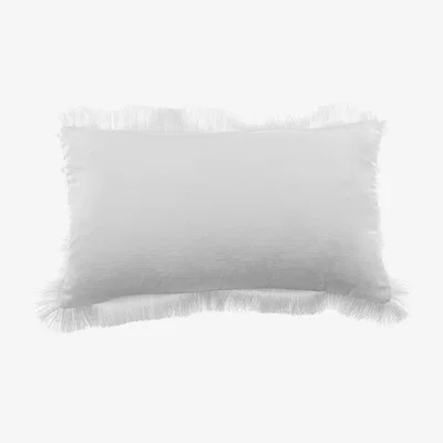 Dunelm Keston Velvet Rectangular Cushion White