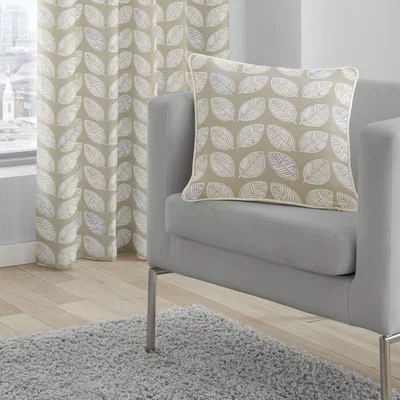 Dunelm Delft Natural Cushion Green, Grey and White