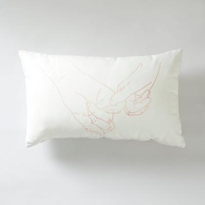 Dunelm Pinky Promise Cushion Brown, Pink and White