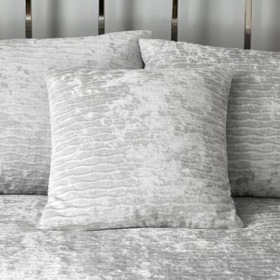 Dunelm Tanith Silver Velvet Cushion Silver