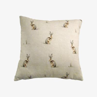 Dunelm Hares Cushion Cover Brown