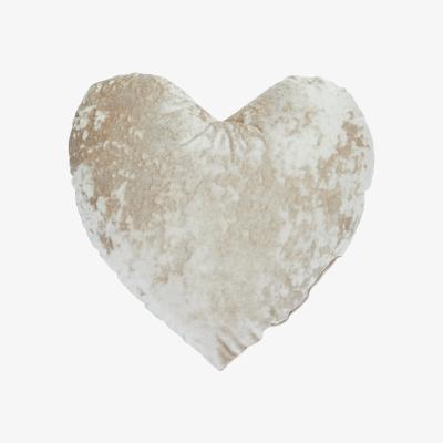 Dunelm Heart Crushed Velour Cushion Grey