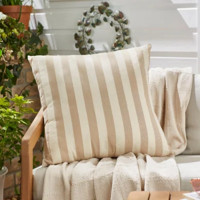 Dunelm Striped Linen Effect Outdoor Square Cushion