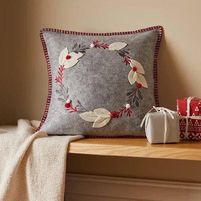 Dunelm Nordic Nomad Wreath Cushion Grey