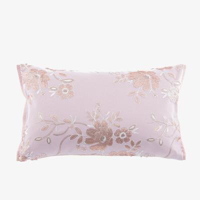 Dunelm Elene Pink Floral Sequin Boudoir Cushion Pink