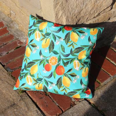 Dunelm Orange Blossom Outdoor Cushion Green/Yellow/Orange