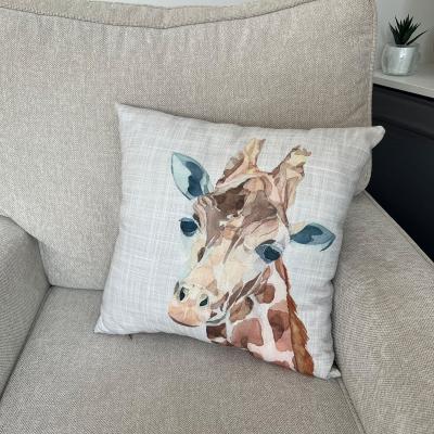 Dunelm Daro Giraffe Square Cushion Grey