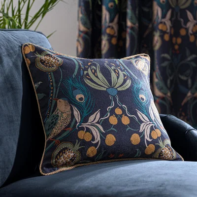 Dunelm Havisham Cushion Blue, Green and Yellow